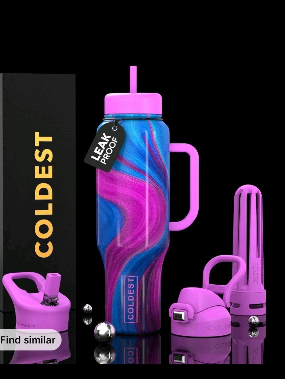 Coldest Water Bottle Aura Farming 46 Oz